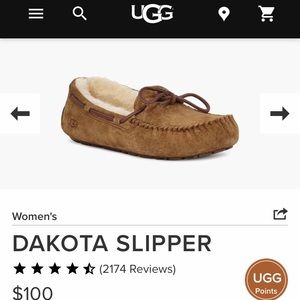 UGG Fuzzy Moccasin Slippers “Dakota”